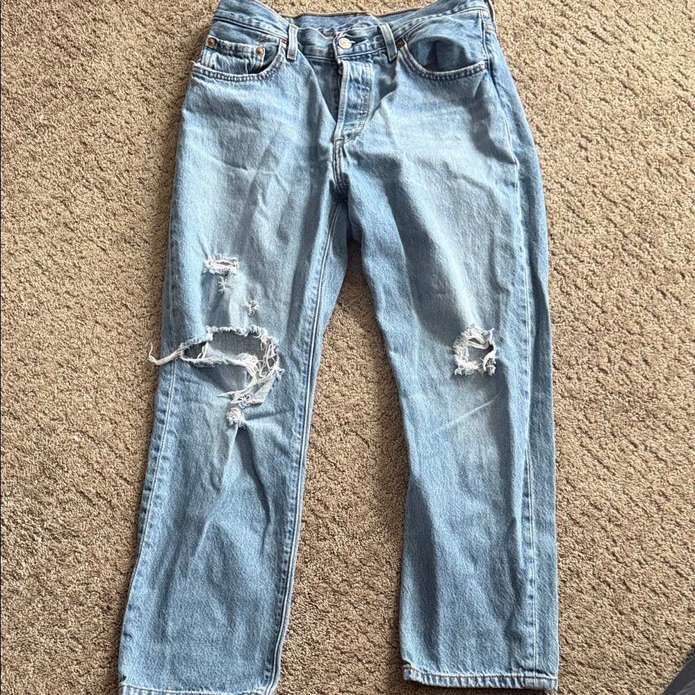 Levi's Light Blue Distressed Women Jeans